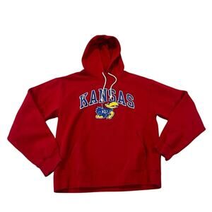 LEAGUE University of Kansas KU Jayhawks Unwind Fleece Hoodie Red M